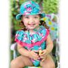 6 Month Baby Girls One Piece Swimsuits Infant Ruffle Floral Bathing Suit Off Shoulder Flower Swimwear Swimming Beach Wear with Hat 6-12 Months view 4