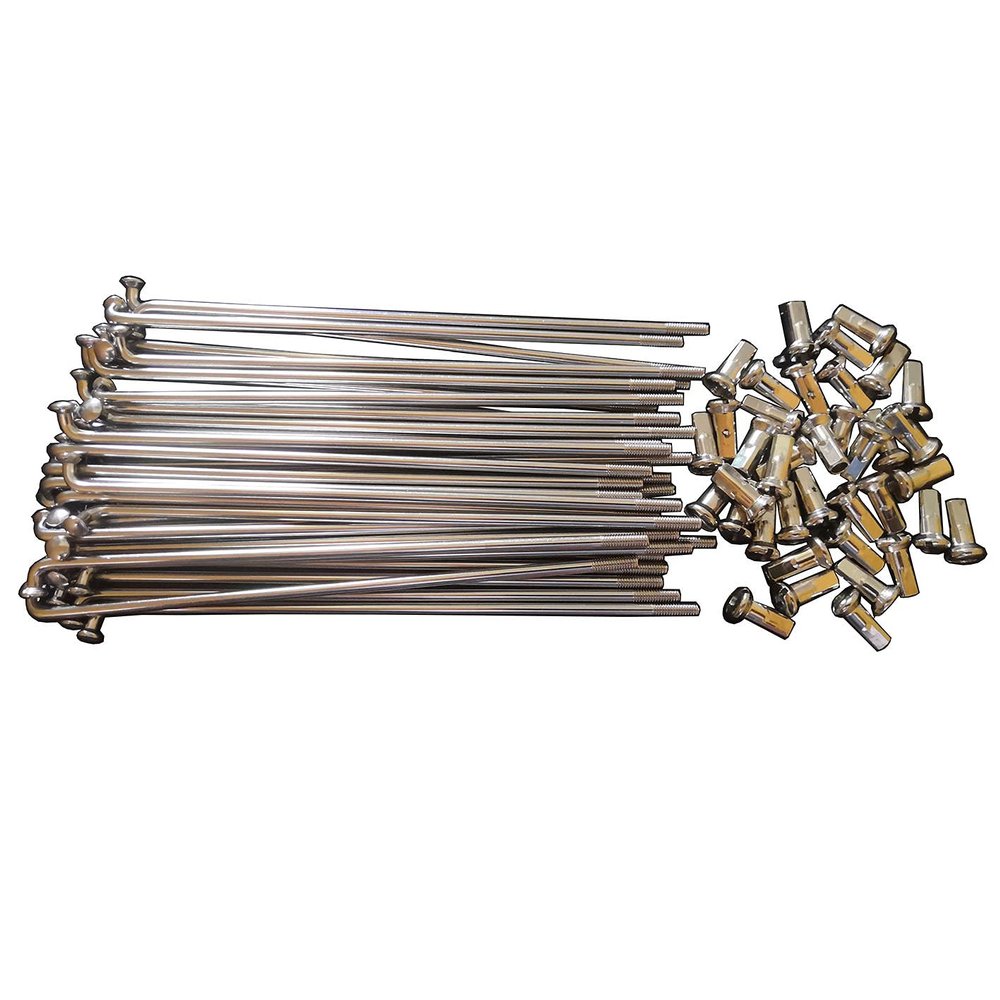10 Gauge 304 Stainless Steel Electric Bicycle Spokes and Nipples 10G Silver Color E-Bike Spokes of Bag of 36 PCS Dia. About 3.2MM (300MM)