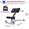 Multipurpose Roman Chair Steel Frame, Gym/Basement/Garages Back Extension Bench & Workout Chair, for Whole-Body Training, Adjustable Cushion Gap, White Champagne view 3