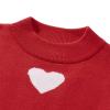 Awoscut Mother and Daughter Matching Clothes Sweater Cardigan Top Long Sleeve Heart Sweater Jumpers Mommy and Me Blouse (Kids, 02 Red, 11-12 Years) view 4
