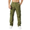 THWEI Cargo Pants for Men Casual Cotton Lightweight Relaxed Fit Stretch Elastic Waist Work Pants Army Green 2XL view 1
