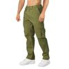 THWEI Cargo Pants for Men Casual Cotton Lightweight Relaxed Fit Stretch Elastic Waist Work Pants Army Green 2XL view 2