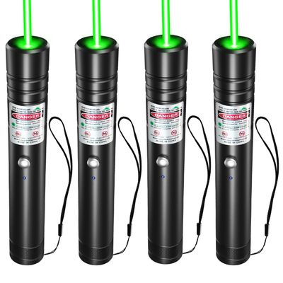 [4 Packs] Rechargeable Green Laser Pointer High Power Green Beam Laser Light Long Distance Range For TV/LED/LCD Screens Tactical Flashlights Presentation Office/Outdoors/Astronomic/Construction [001]