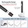 [4 Packs] Rechargeable Green Laser Pointer High Power Green Beam Laser Light Long Distance Range For TV/LED/LCD Screens Tactical Flashlights Presentation Office/Outdoors/Astronomic/Construction [001] view 3