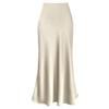 Silk & Satin Maxi Ruffle Skirt - Women's High Waist Tulip Skirt for Beach, Party, Prom & Evening - Apricot XL view 1