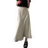 Silk & Satin Maxi Ruffle Skirt - Women's High Waist Tulip Skirt for Beach, Party, Prom & Evening - Apricot XL view 2