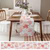 Red Orange Coastal Table Runner 120 Inches Long, Summer Beach Nautical Farmhouse Dress Scarves, Sea Turtle Ocean Coral Dining Tablerunner for Coffee Table/Kitchen Island/Party Dcor, 13" x 120" view 3