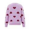 Awoscut Mother and Daughter Matching Clothes Sweater Cardigan Top Long Sleeve Heart Sweater Jumpers Mommy and Me Blouse (Kids, 02 Purple, 3-4 Years) view 4