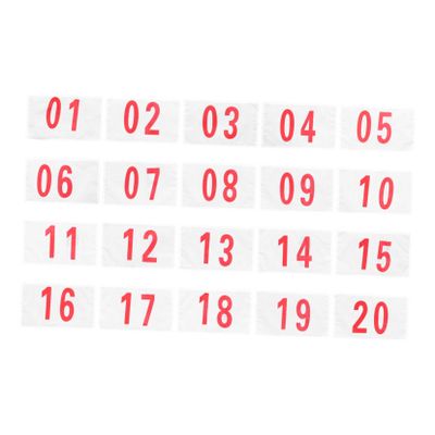 GANAZONO 20pcs Race Number Bibs for Sports Events Reusable Competition Cloth Edge Binding Includes Numbers for Runners and Athletic Competitions