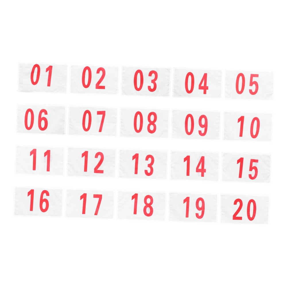 GANAZONO 20pcs Race Number Bibs for Sports Events Reusable Competition Cloth Edge Binding Includes Numbers for Runners and Athletic Competitions