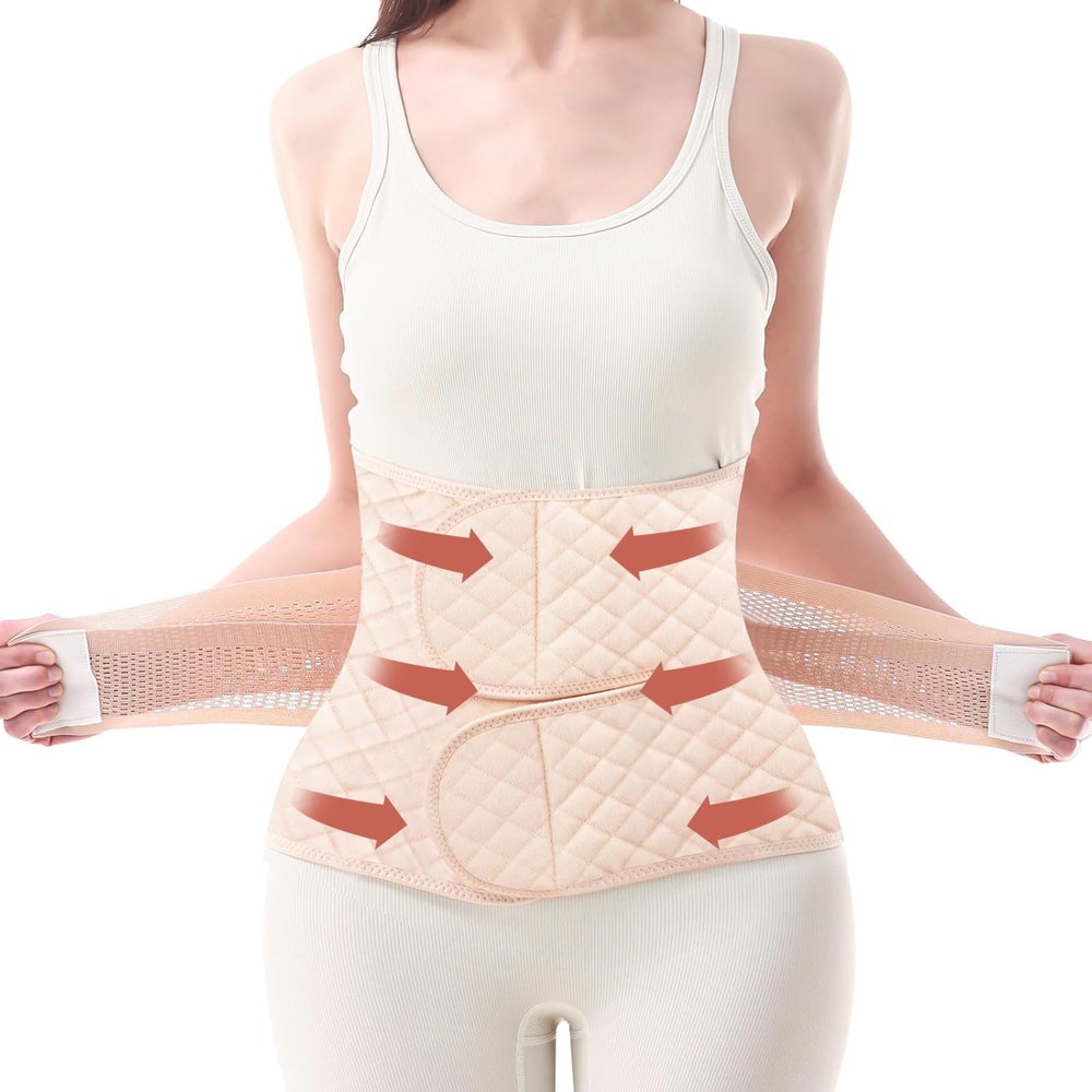 Trendyline Postpartum Belly Band Wrap: Abdominal Binder Post Surgery Postpartum Belly Wrap Post Partum Binder - C Section Recovery Support Belt Postpartum Girdle Stomach Hysterectomy Belly Band