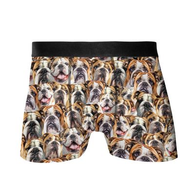 HANZSPROUT English Bulldog Boxers for Men - Dog Lover Mens Underwear Boxer Briefs Underwear 1 Size XL