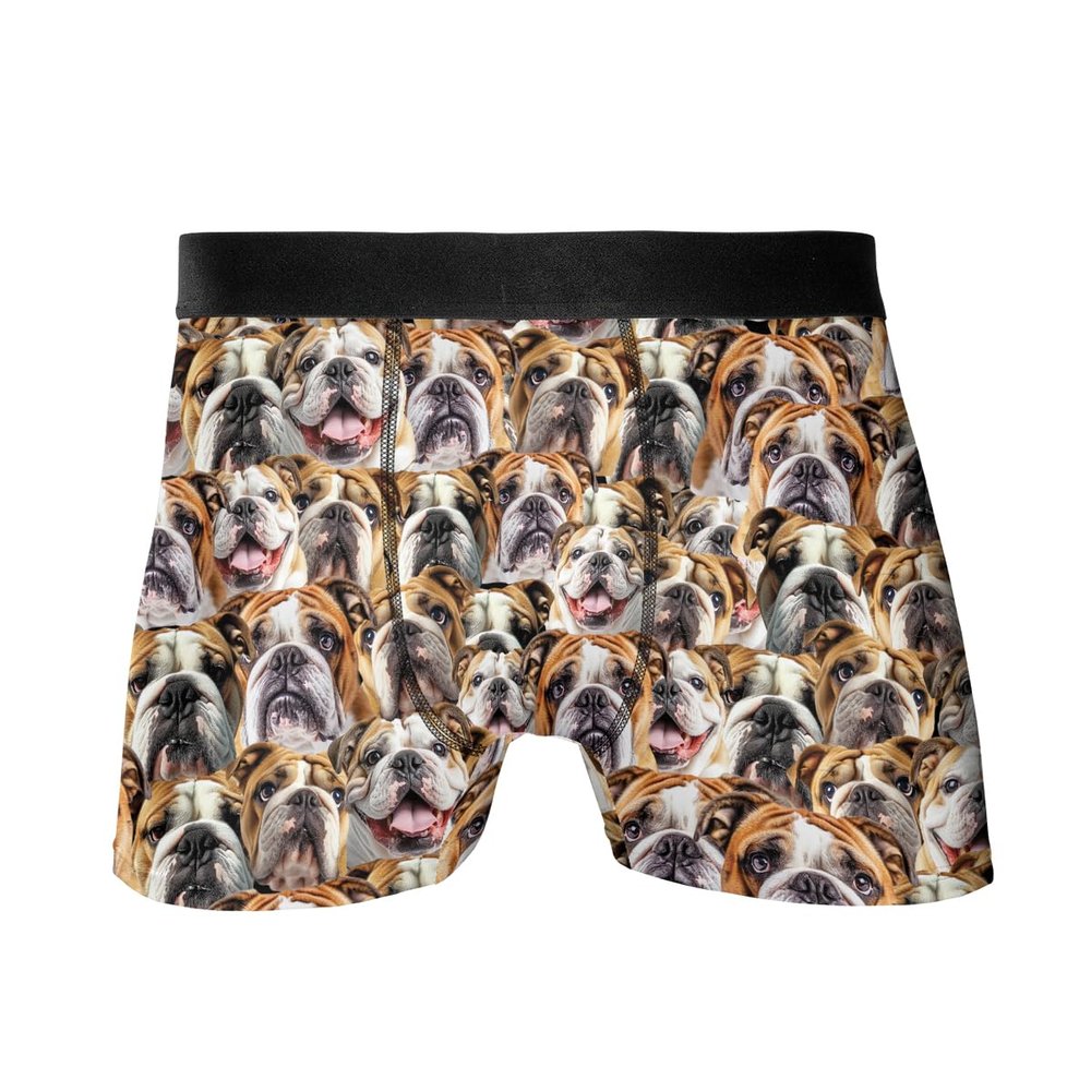 HANZSPROUT English Bulldog Boxers for Men - Dog Lover Mens Underwear Boxer Briefs Underwear 1 Size XL