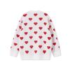 Awoscut Mother and Daughter Matching Clothes Sweater Cardigan Top Long Sleeve Heart Sweater Jumpers Mommy and Me Blouse (Women, White, S) view 3