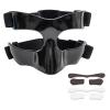 BAONILE Sports Face Guard, Nose Guard for Broken Nose, Basketball Football Softball Training Face Shield Masks with Foam Padding for Men and Women Black Open view 1