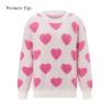Awoscut Mother and Daughter Matching Clothes Sweater Cardigan Top Long Sleeve Heart Sweater Jumpers Mommy and Me Blouse (Women, 02 Pink, S) view 3