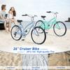 OUCHVILI 26 inch Beach Cruiser Bike for Women Men, 7 Speed Commuter Bike, Front and Rear V Brakes, Multiple Colors (26 inch Front and Rear V Brakes, Green) view 2