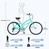 OUCHVILI 26 inch Beach Cruiser Bike for Women Men, 7 Speed Commuter Bike, Front and Rear V Brakes, Multiple Colors (26 inch Front and Rear V Brakes, Green) view 3