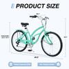 OUCHVILI 26 inch Beach Cruiser Bike for Women Men, 7 Speed Commuter Bike, Front and Rear V Brakes, Multiple Colors (26 inch Front and Rear V Brakes, Green) view 4