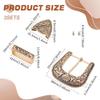 BENECREAT 3 Sets Antique Gold Belt Buckle Set, 1.5inch Wide Western Cowboy Buckle Alloy Belt Buckle Replacement for Interchangeable Buckles view 2