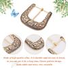BENECREAT 3 Sets Antique Gold Belt Buckle Set, 1.5inch Wide Western Cowboy Buckle Alloy Belt Buckle Replacement for Interchangeable Buckles view 4