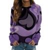 Women Valentine's Day Sweatshirts Round Neck Blouses Love Heart Graphic Pullover Tops Printed Casual Long Sleeve Shirts view 1