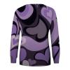 Women Valentine's Day Sweatshirts Round Neck Blouses Love Heart Graphic Pullover Tops Printed Casual Long Sleeve Shirts view 3