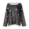 Women Valentine's Day Sweatshirts Round Neck Blouses Love Heart Graphic Pullover Tops Printed Casual Long Sleeve Shirts view 4