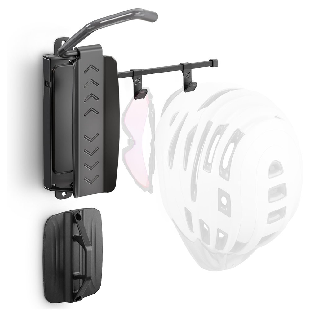 monTEK Swivel Bike Wall Mount, Bike Hangers for Garage, Bike Wall Mount with Two Extra Storage Hooks, Bike Hanger Wall Mount for Space Saving, Bike Rack Garage Holds Up to 77 lbs