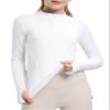 FitsT4 Sports Girls Long Sleeves Shirts Thumbhole English Horse Riding Shirt UPF50 Quick Dry Kids Equestrain Half Zip Jacket White Large view 2