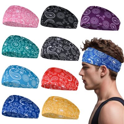 Sports Headbands Pack - Sweatband for Running, Cycling, Football, Basketball, Yoga - Stretchy Wide Mens Headbands