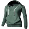 GIVON Womens Quarter Zip Pullover Hoodie 1/4 Zip Up High Neck JadeGreen Hoodies Sweatshirt Lightweight Thin Cotton Blend / DCF201-JADEGREEN-S view 1