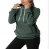 GIVON Womens Quarter Zip Pullover Hoodie 1/4 Zip Up High Neck JadeGreen Hoodies Sweatshirt Lightweight Thin Cotton Blend / DCF201-JADEGREEN-S view 2