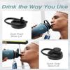 Coolflask Insulated Water Bottle with Strap, 32 oz Metal Water Flask with Straw & Spout Lids, Stainless Steel Double Wall Vacuum, Keep Cold 48h Hot 24h, Leak Proof & Non-BPA, Prussian Blue view 4