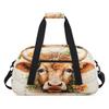 Cow Flower Customized Travel Duffels Bag with Name Gym Bags Overnight Small Weekender Bags As Gift for Boys and Girls view 1