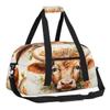 Cow Flower Customized Travel Duffels Bag with Name Gym Bags Overnight Small Weekender Bags As Gift for Boys and Girls view 3