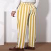 Lars Amadeus Striped Dress Pants for Men's Big & Tall Flat Front Business Trousers 36 Dark Yellow view 3