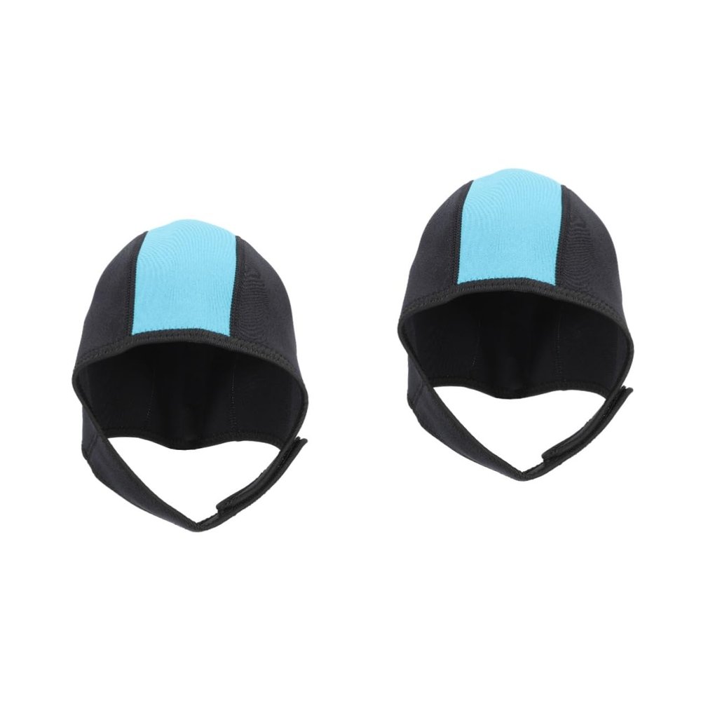 Yardwe 2pcs Neoprene Scuba Diving Bathing Hat Swimming Cap Comfortable Flexible Rubber Design for Sports Unisex