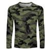 Army Green Camouflage Men's Long Sleeve T-Shirt Lightweight Crewneck Shirts Casual Tee Top S view 2
