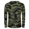 Army Green Camouflage Men's Long Sleeve T-Shirt Lightweight Crewneck Shirts Casual Tee Top S view 3