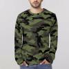 Army Green Camouflage Men's Long Sleeve T-Shirt Lightweight Crewneck Shirts Casual Tee Top S view 4
