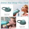 Coolflask Water Bottle 40 oz with Strap, Insulated Metal Water Flask with Straw & Spout Lids, Stainless Steel Double Wall Vacuum, Keep Cold 48h Hot 24h, Leak Proof & Non-BPA, Agate Green view 4