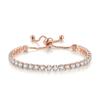 COLORFUL BLING Gold Plated Cubic Zirconia Charm Bracelet Rhinestone Tennis Bracelets for Women Men-rose gold 2 view 1
