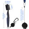 Golf Club Brush and Groove Cleaner Retractable Zip-Line Golf Cleaning Tool Golf Club Brushes with Aluminum Carabiner Oversized Head Spike Non-Slip Handle Grip Golf Club Cleaner Golf Bag Brush Tools view 2