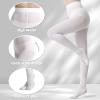 akiido Black Tights for Women, Run Resistant Control Top Panty Hose Opaque Tights, Women's Semi Opaque Tights, Women's Tights (US, Alpha, Medium, Large, White) view 2