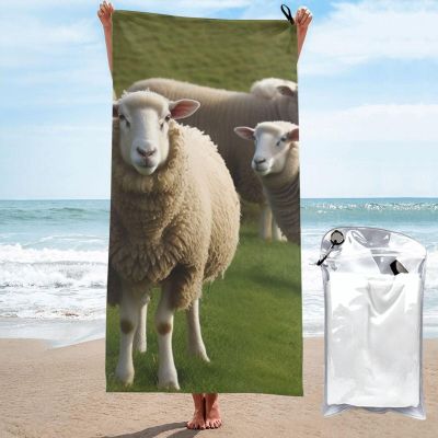 KHiry Microfiber Towel Beach Towels Sheep and Lambs Quick Dry Towel Soft Lightweight Travel Towels Absorbent Large Easy Pack Travel Things Beach Blanket for Gym Sports Swimming