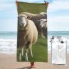 KHiry Microfiber Towel Beach Towels Sheep and Lambs Quick Dry Towel Soft Lightweight Travel Towels Absorbent Large Easy Pack Travel Things Beach Blanket for Gym Sports Swimming view 1