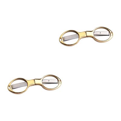 BESPORTBLE 2pcs Retractable Stainless Steel Scissors Folding Fishing Tools Mini Keychain Scissor for Camping