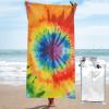 KHiry Microfiber Towel Beach Towels Tie Dye Quick Dry Towel Soft Lightweight Travel Towels Absorbent Large Easy Pack Travel Things Beach Blanket for Gym Sports Swimming, White view 1