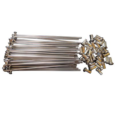 10 Gauge 304 Stainless Steel Electric Bicycle Spokes and Nipples 10G Silver Color E-Bike Spokes of Bag of 36 PCS Dia. About 3.2MM (185MM)